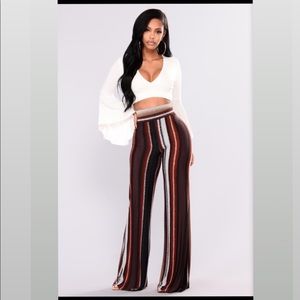 Wavy Babe Striped Pants - Red Multi